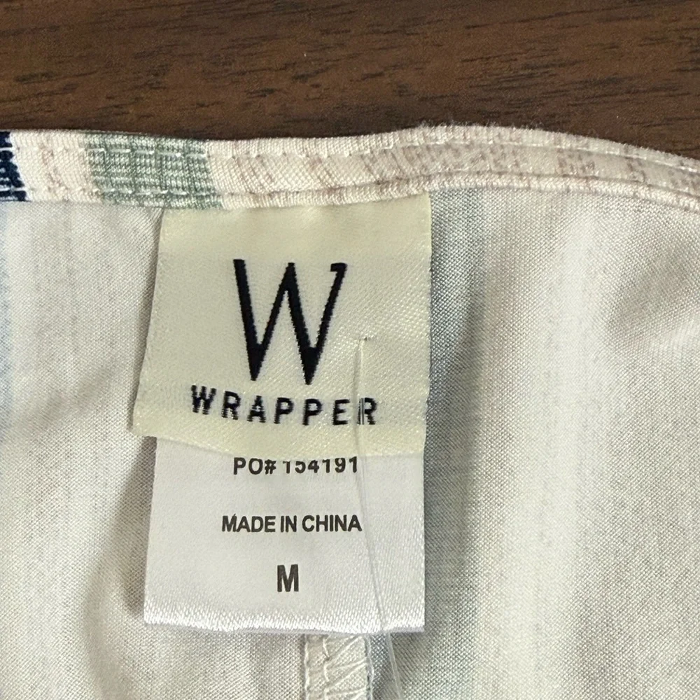 NWT Wrapper Striped Twist Front Keyhole Tank Top Blue Green Size M - Picture 5 of 10